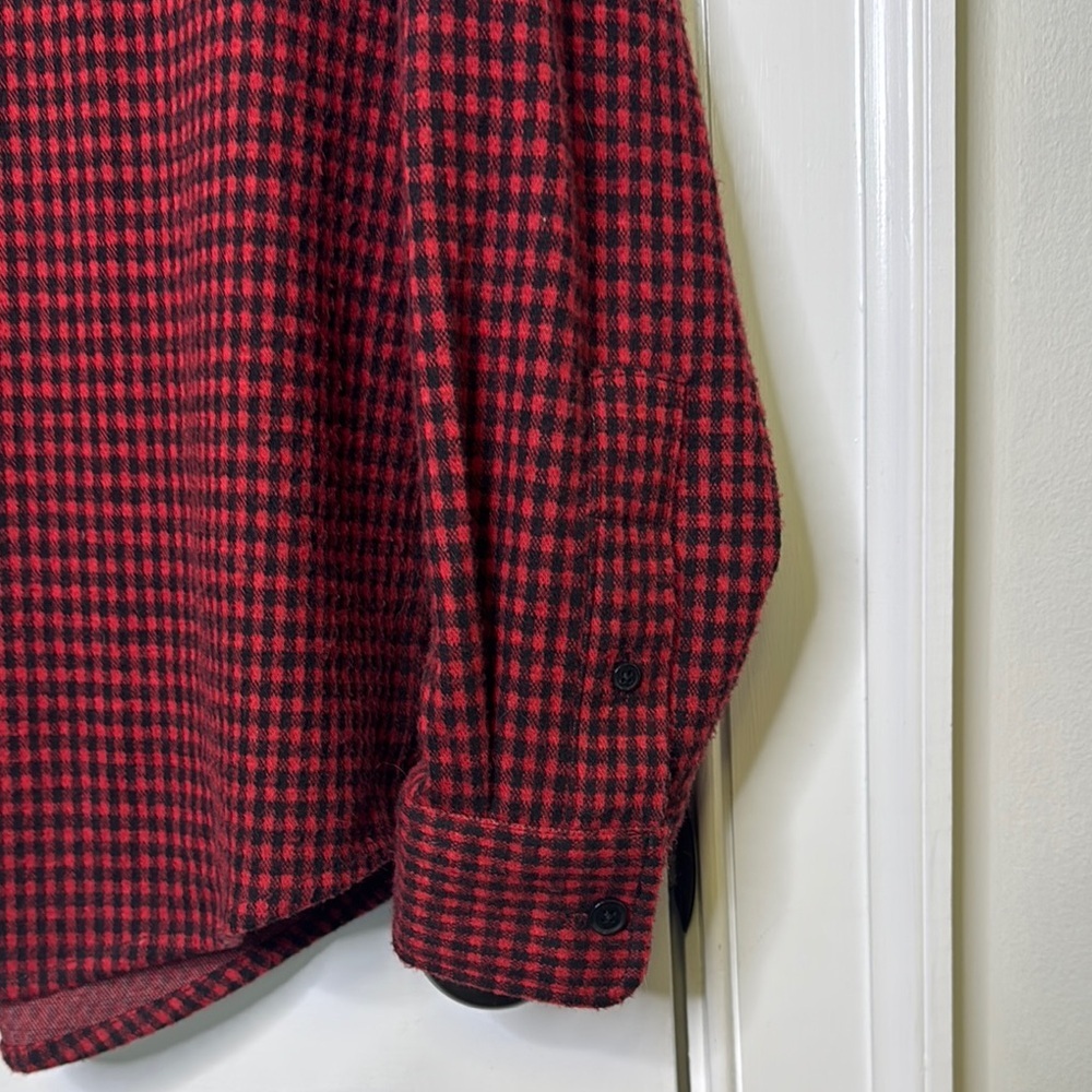 Chaps Red and Black Casual Button Down Shirt with Geometric Pattern - Picture 5 of 7